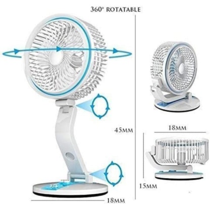 Portable Folding Fan with LED Light | USB Rechargeable @ Just Rs.1299/-