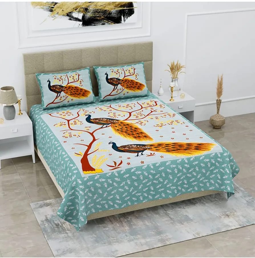 Jaipuri Print Cotton Bedsheet With 2 Pillow Covers @ Just Rs. 599/-