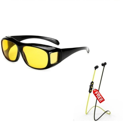 Anti Glare Night Vision Glasses With Free Bluetooth Neckband @ Just Rs.599/-