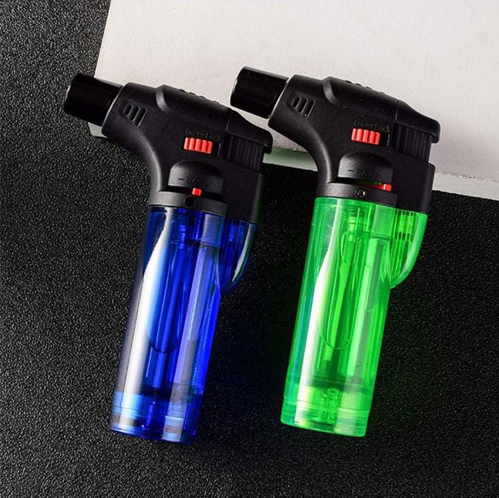 Jet Flame Gas Lighter, Windproof ABS Strong Plastic Handy Liter, Built-in Safety Lock, Multicolored Pack of 2 @ Just Rs.499/-