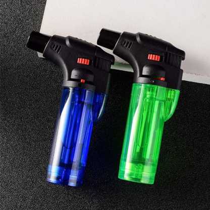 Jet Flame Gas Lighter, Windproof ABS Strong Plastic Handy Liter, Built-in Safety Lock, Multicolored Pack of 2 @ Just Rs.499/-