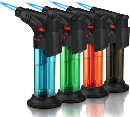 Jet Flame Gas Lighter, Windproof ABS Strong Plastic Handy Liter, Built-in Safety Lock, Multicolored Pack of 2 @ Just Rs.499/-
