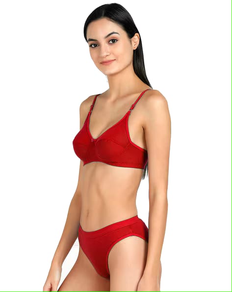 Pack of 5 Full Coverage Designer Lace Bra Panty Sets @ Just Rs.599/-