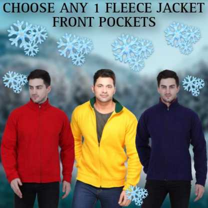 Choose Any 1 Fleece Jacket with Front Pockets @ Just Rs.599/-