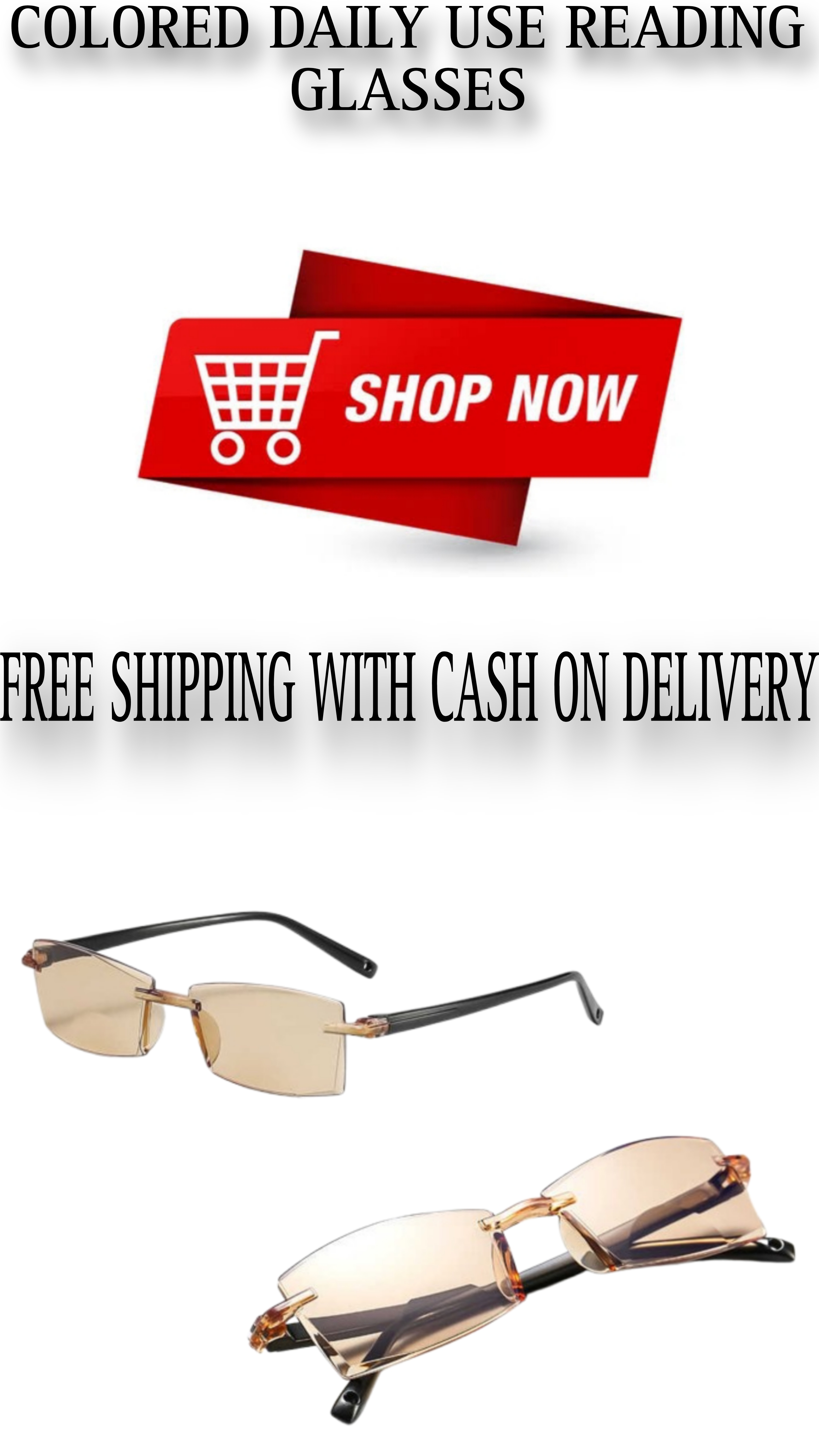 Buy One Get One Free Rimless Colored Daily Use Reading Glasses BRG28 @ Just Rs.499/-
