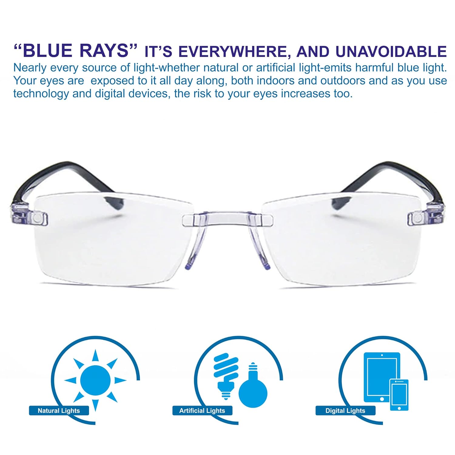 Rimless One Power Mobile Protection Reading Glasses_ Buy One Get One Free @ Just Rs.499/-