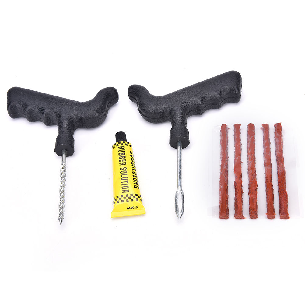 Car Bike Auto Tire Puncture Plug Repair Tool Kit With Glue For Tubeless Tyre Safety Strip @ Just Rs.499/-