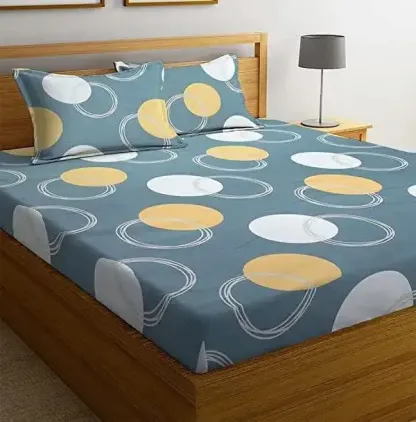 Cotton Elastic Fitted Double Bedsheets With 2 Pillow Covers (72*78* Upto 10 Inches) & 360 Degree Elasticated @ Just Rs.599/-