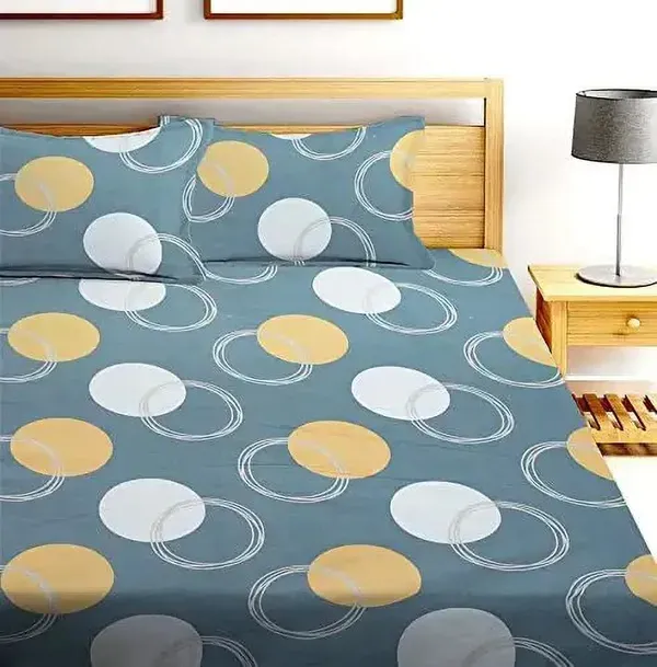 Cotton Elastic Fitted Double Bedsheets With 2 Pillow Covers (72*78* Upto 10 Inches) & 360 Degree Elasticated @ Just Rs.599/-