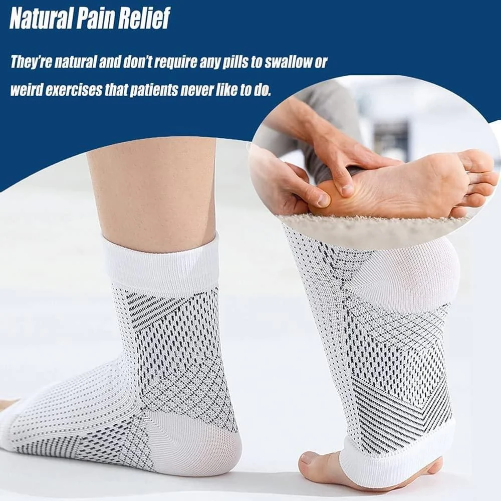  Compression Socks, Compression Socks for Women, Neuropathy Socks, Arch Support, Foot & Ankle Swelling, Achilles Tendon, Heel Pain, Injury Recovery