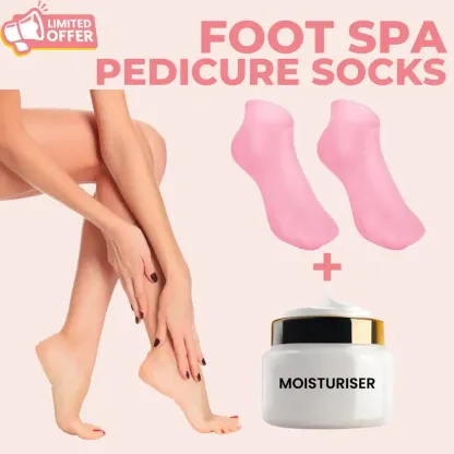 Foot Spa Pedicure Silicone Socks For Men & Women (Free Foot Moisturizer Cream) @ Just Rs.499/-