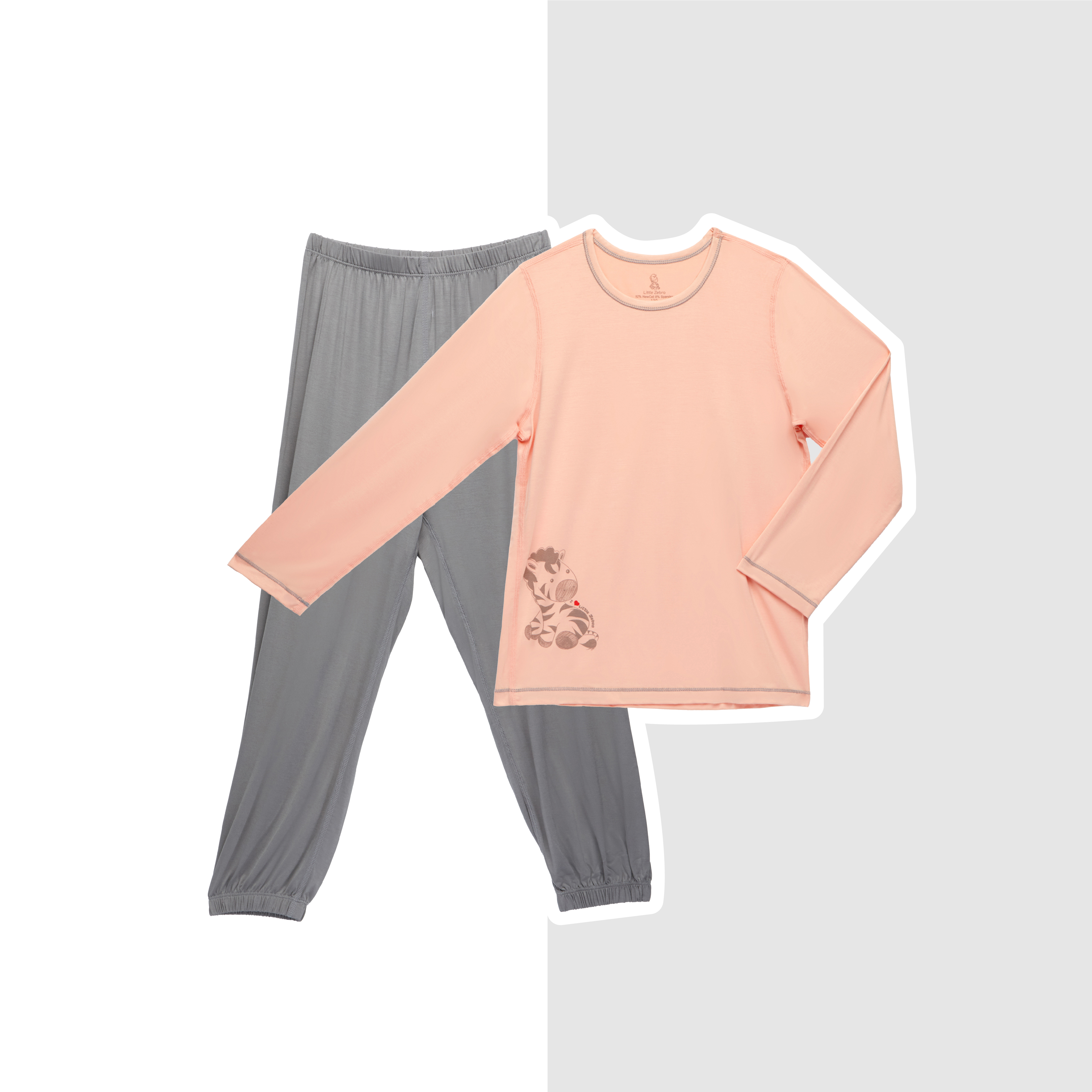 Kids Long Sleeve Sleep Wear Set (Coral)