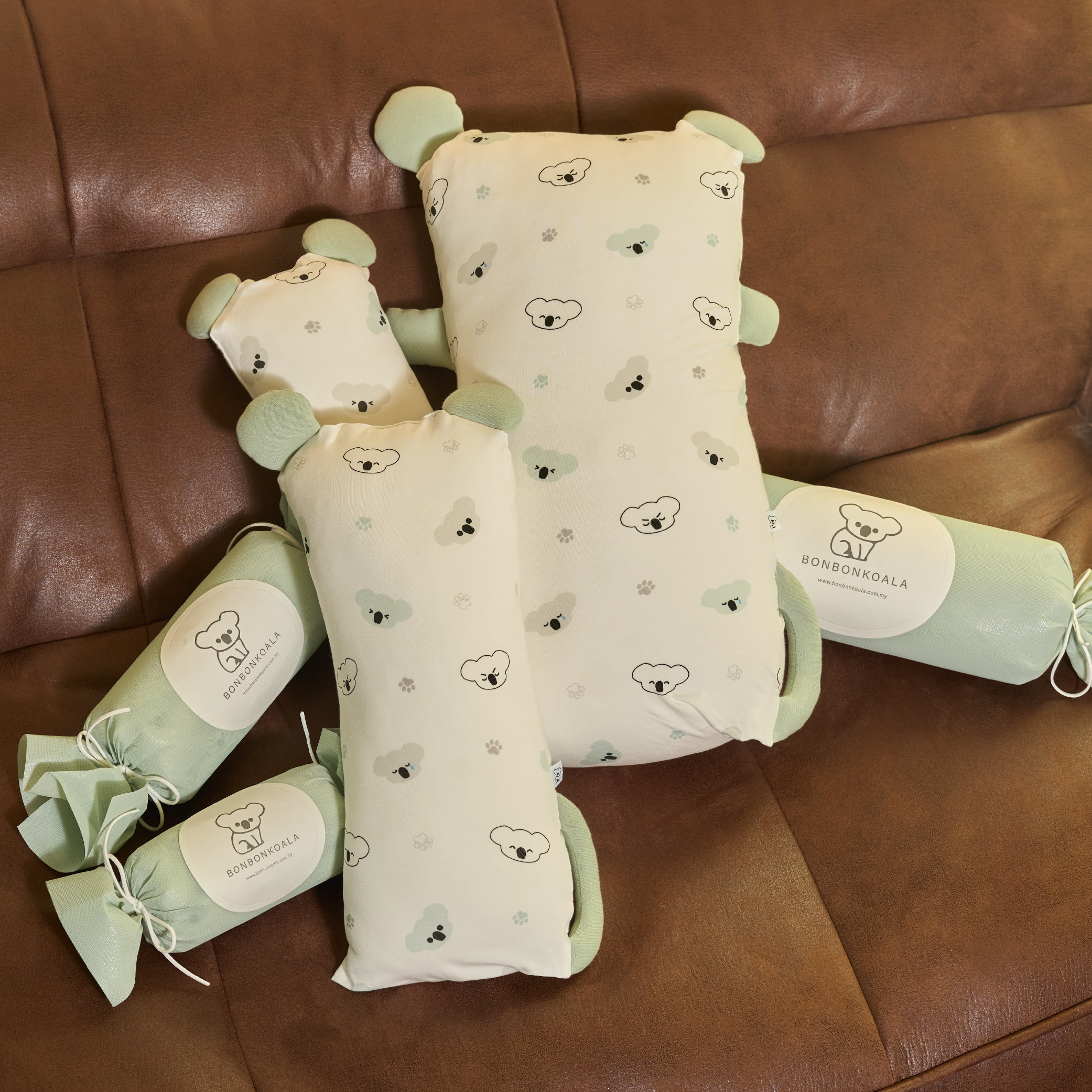 NEW HugHug Pillow (Small) Koala Calm Sage (13x30cm)