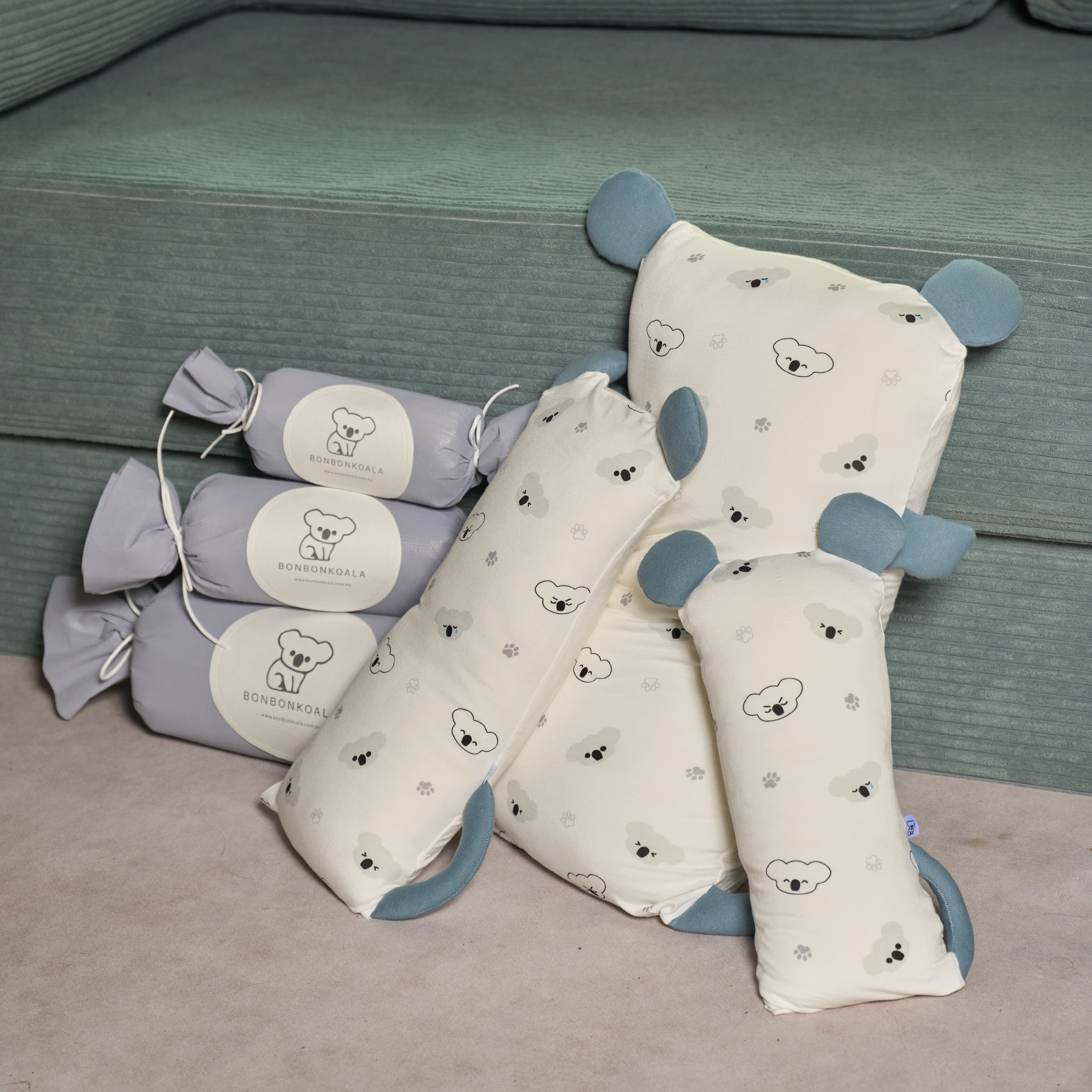 NEW HugHug Pillow (Medium) Koala Moon Blue (17x39cm)
