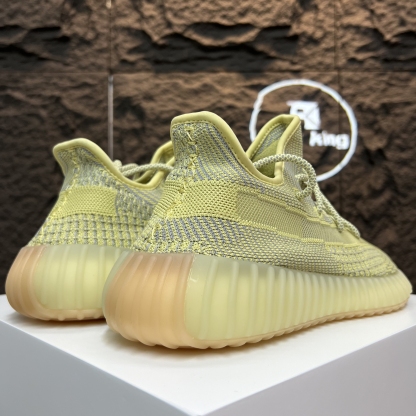 adidas originals Yeezy Boost 350 V2天使Antlia鞋帶反光版透氣輕便低幫運動休閒鞋男女同款髒黃