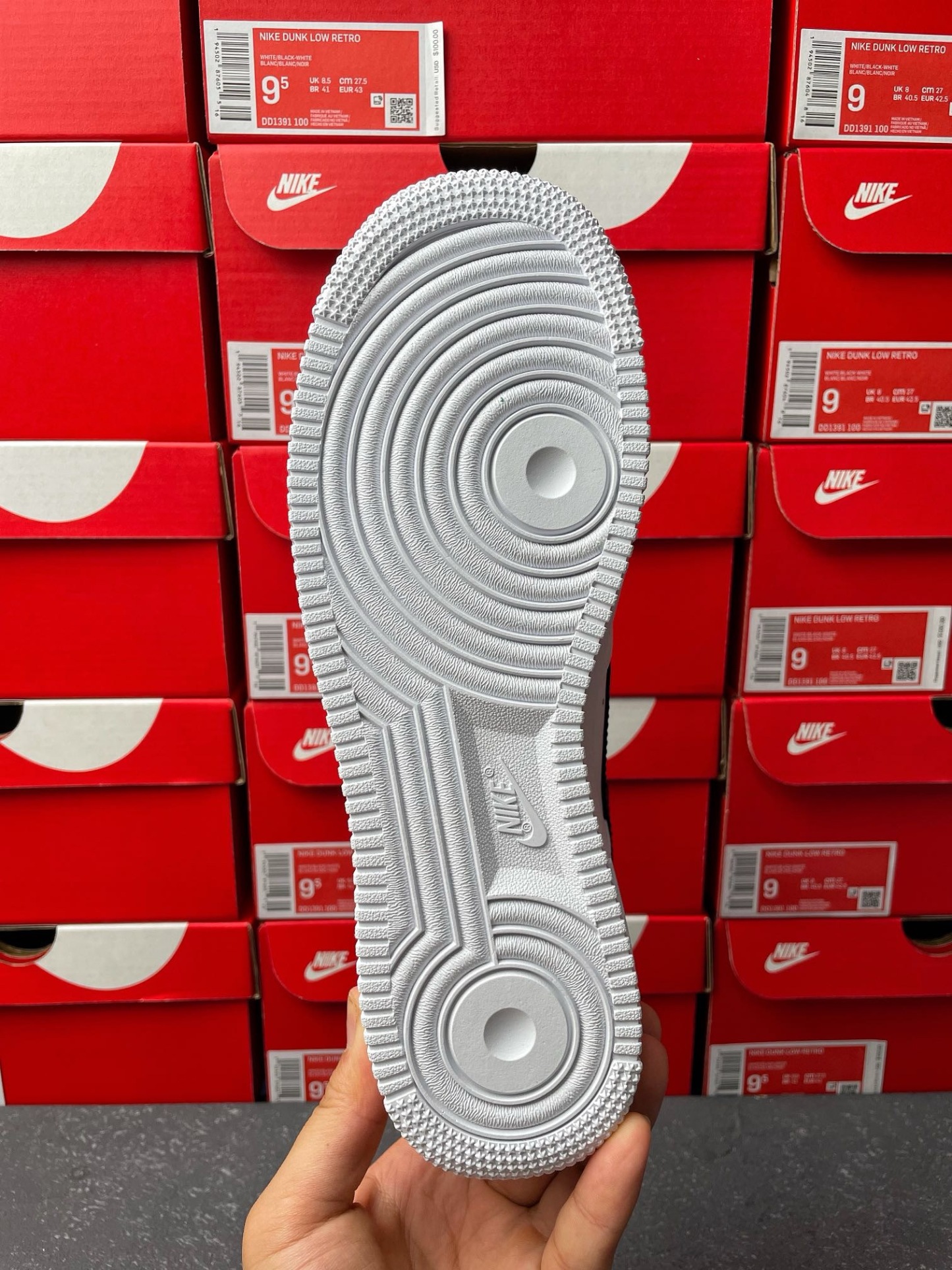 Nike Air Force 1 Essential織物合成革迷你鉤防滑减震耐磨低幫板鞋白黑紅