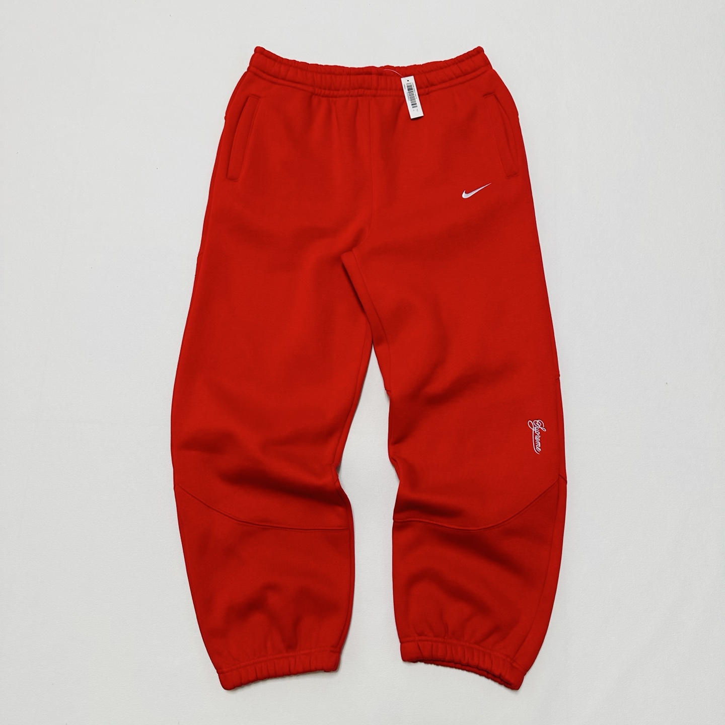  SUPREME X NIKE 聯名款刺繡logo寬鬆束腳加絨加厚針織運動褲