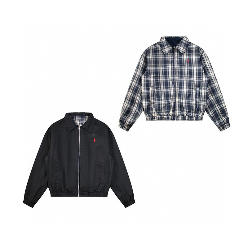 Ralph Lauren 拉夫勞倫翻領刺繡雙面可穿老幹部哈靈頓夾克