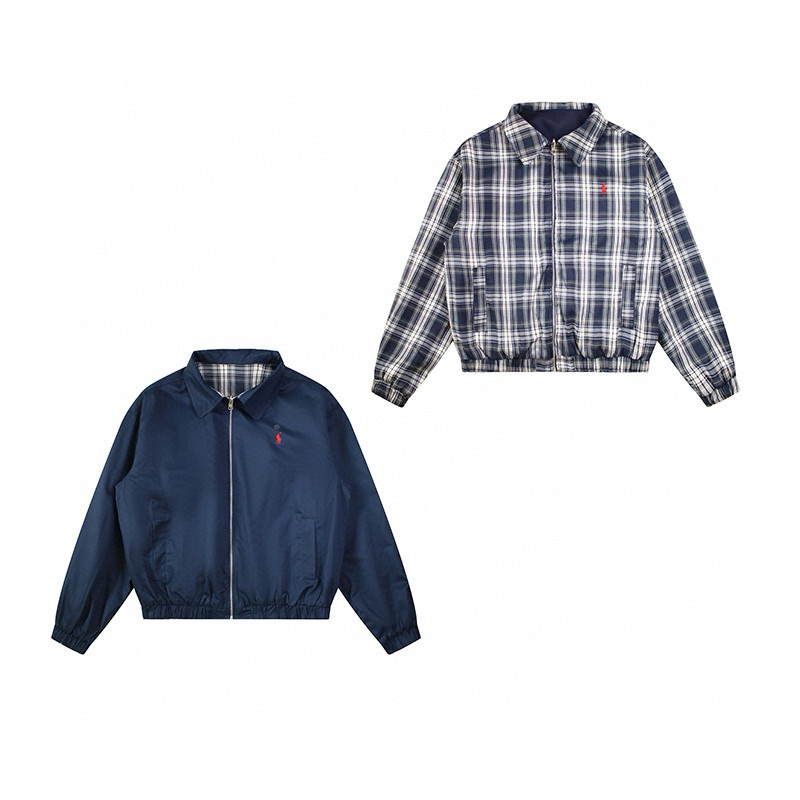 Ralph Lauren 拉夫勞倫翻領刺繡雙面可穿老幹部哈靈頓夾克