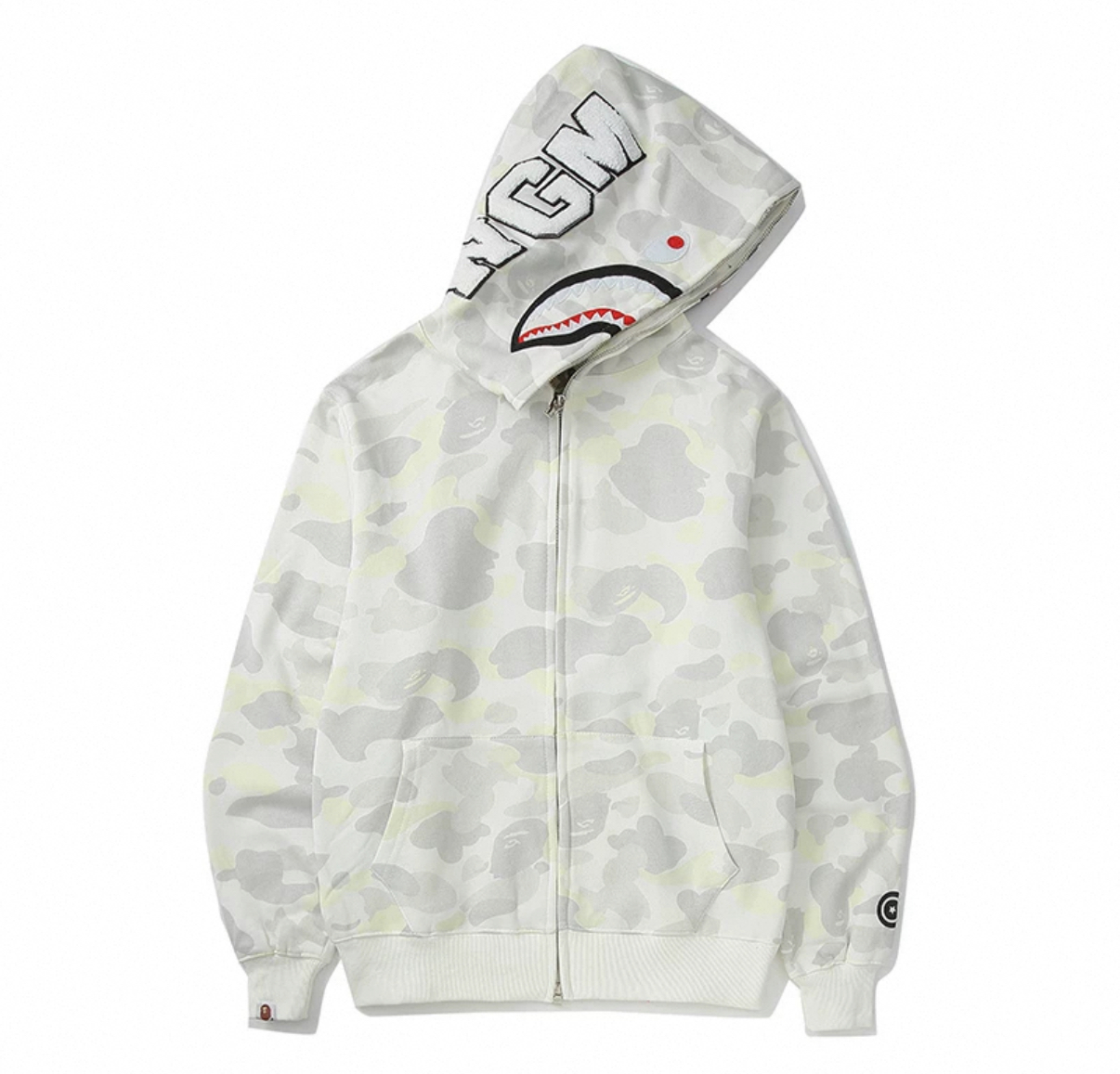 BAPE 迷彩双帽鲨鱼连帽拉链卫衣