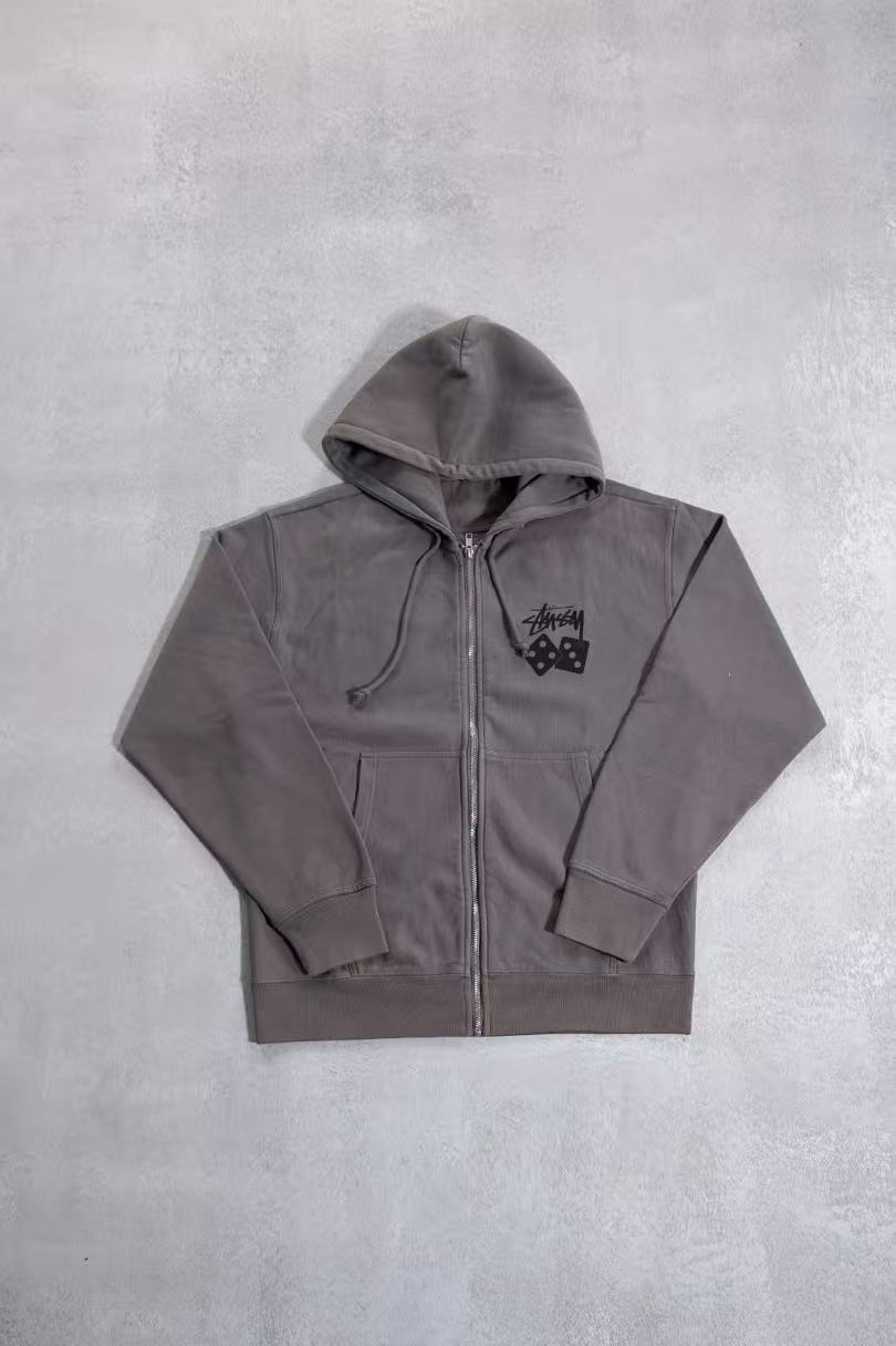 STUSSY 骰子三色拉鏈連帽衛衣