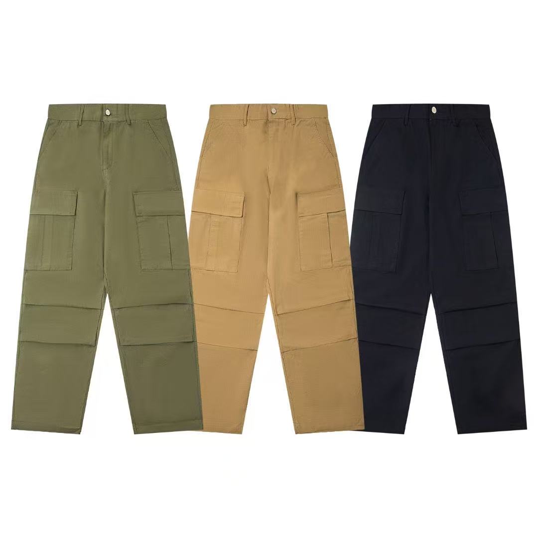 Stussy 純色多口袋寬鬆美式復古工裝休閒長褲 男女同款