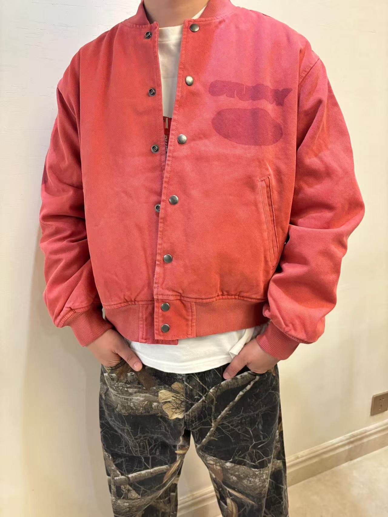 Stussy FW新款 假日系列 復古重工 水洗帆布 棒球服bomber飛行棉服夾克！男女同款