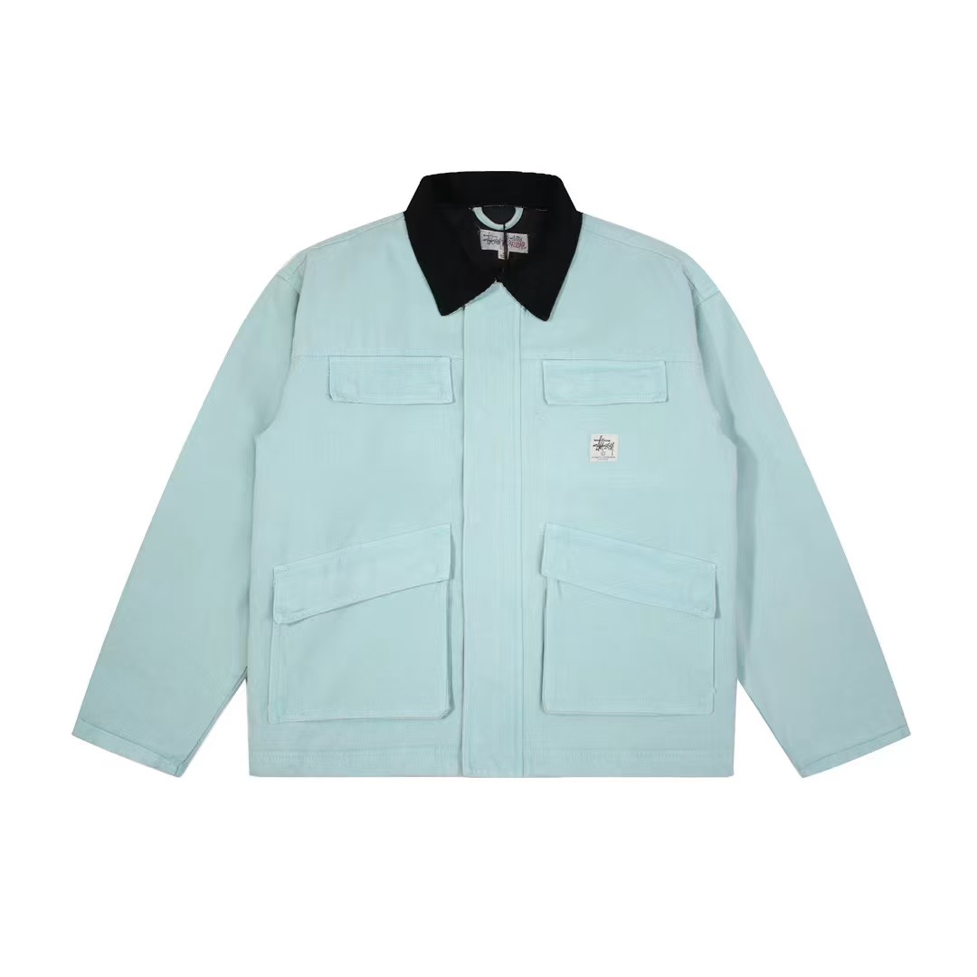斯图西 Stussy 水洗帆布商店夹克 复古重工工装水洗棉服夹克!