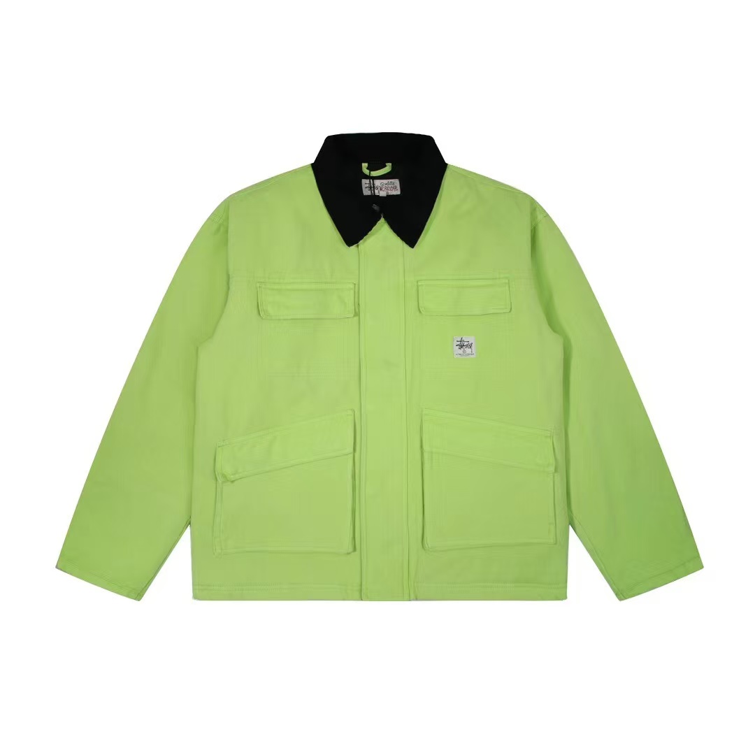 斯图西 Stussy 水洗帆布商店夹克 复古重工工装水洗棉服夹克!