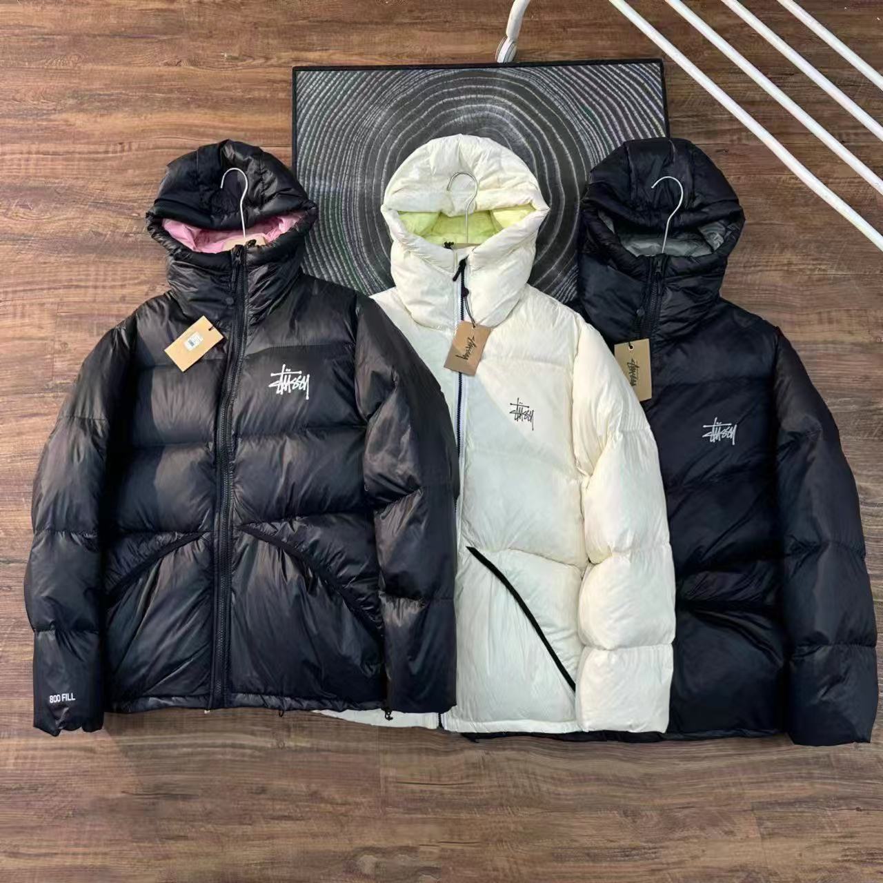 Stussy Micro Ripstop 輕羽絨連帽短款外套 純色百搭 男女同款