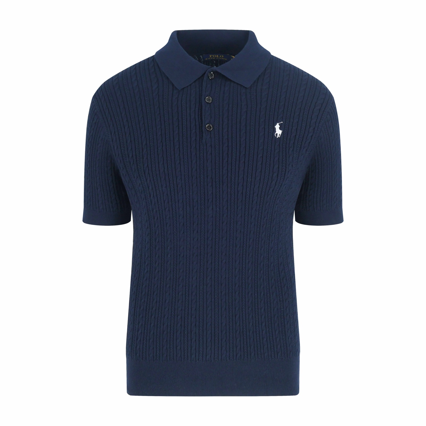 Ralph Lauren拉夫劳伦绞花编结Polo领针织