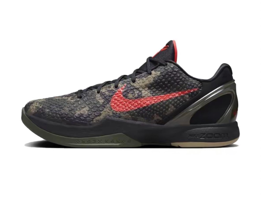 Nike Zoom Kobe 6 Protro "Italian Camo" 低帮 篮球鞋 男女同款 黑红