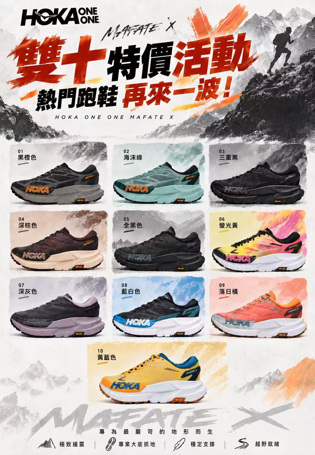 HOKA ONE ONE Mafate X （尺寸需偏大半）