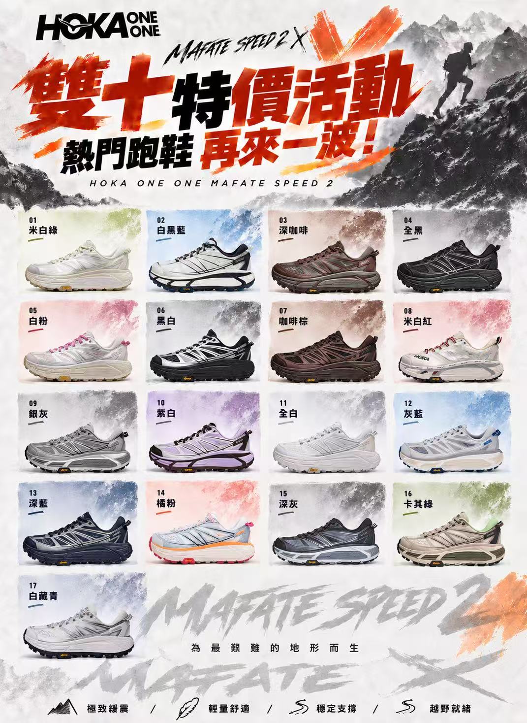 HOKA ONE ONE Mafate Speed 2(尺碼需偏大半）