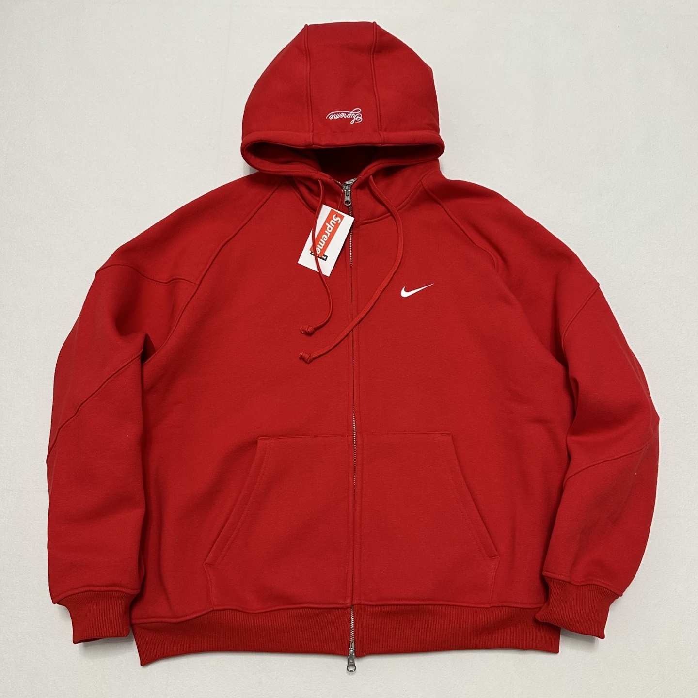 耐克衛衣 SUPREME X NIKE 聯名款 SWEATSHIRT 刺繡logo加絨加厚連帽拉鍊衛衣 