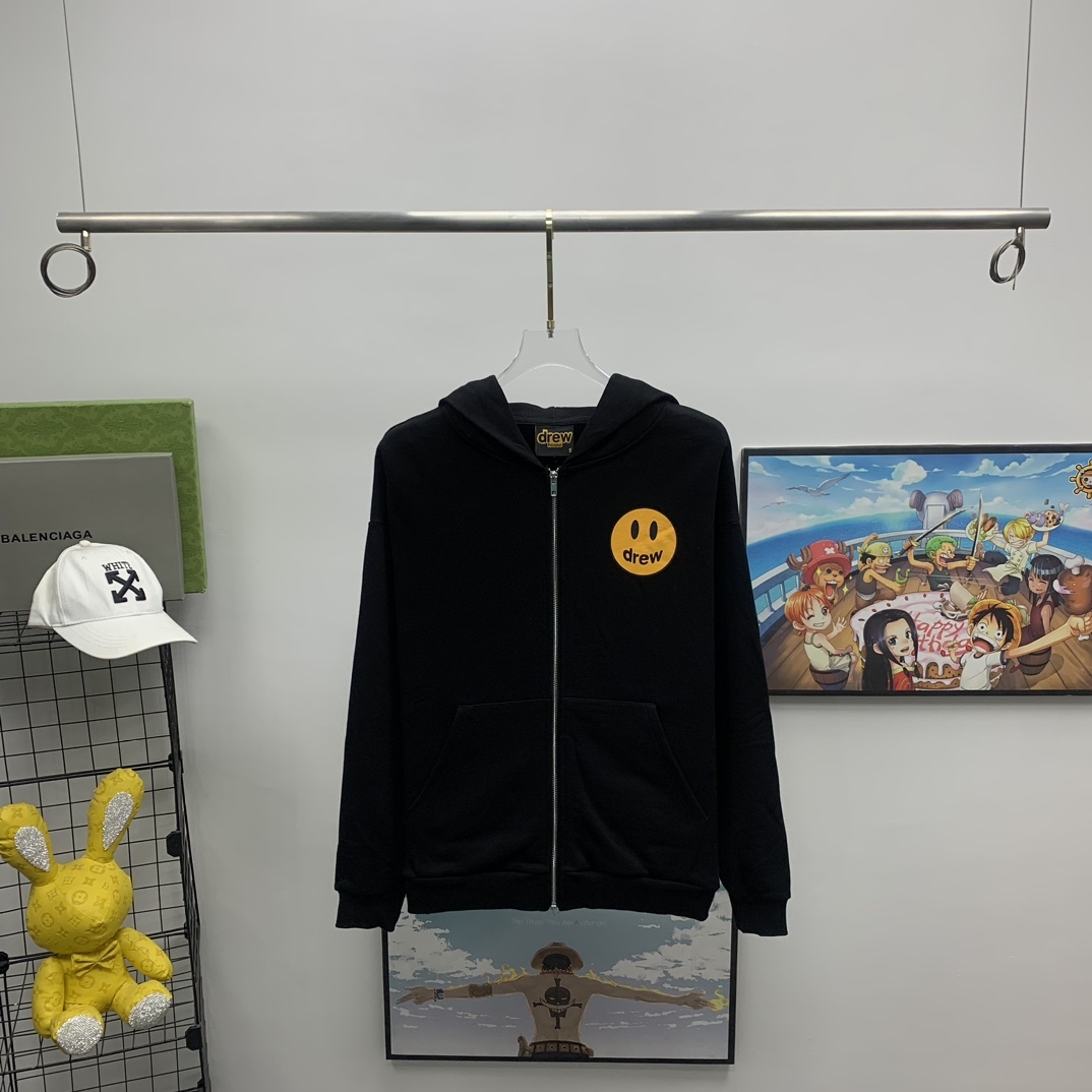 DREW HOUSE MASCOT笑臉經典拉鍊帽衫小清新的連帽衛衣