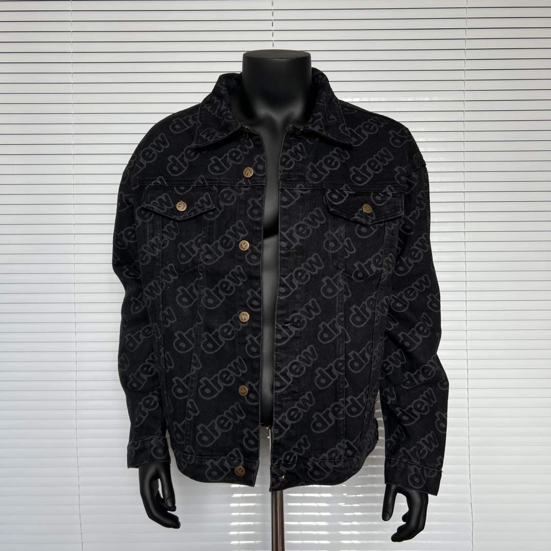 Drew House 笑臉系列字母logo 滿印男女牛仔夾克外套