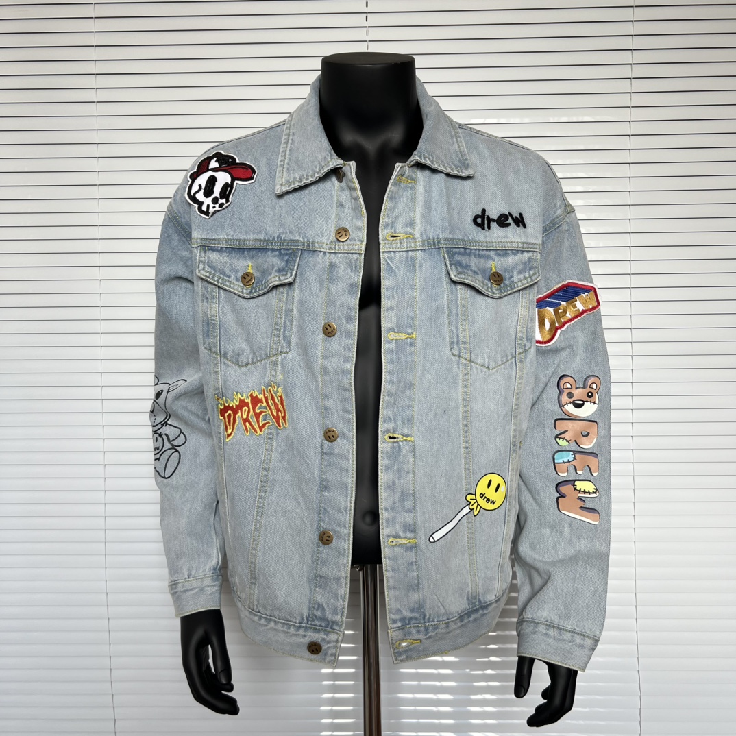 Drew House 笑臉系列字母 logo 系列男女牛仔夾克外套
