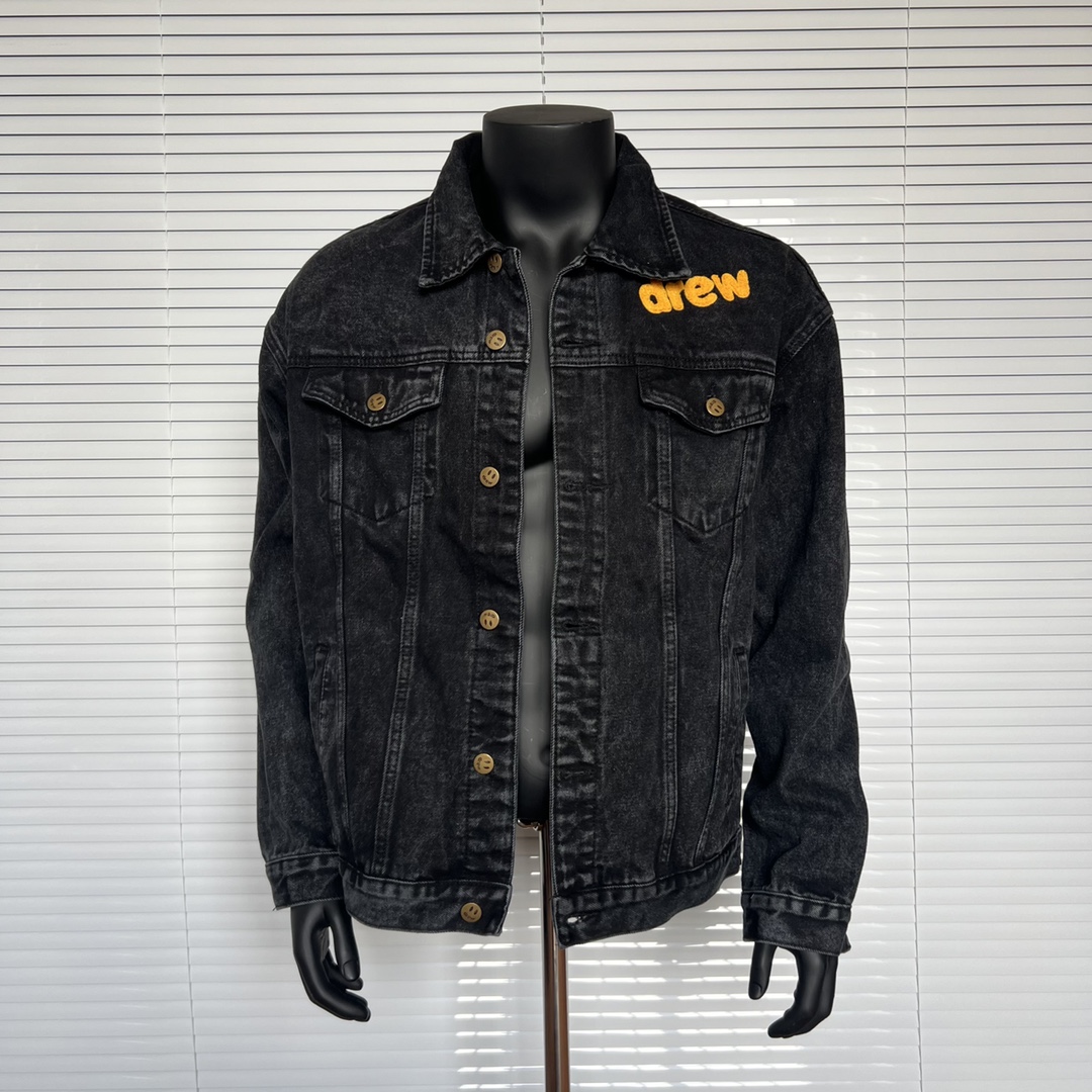 Drew House笑臉系列Chenille Mascot Patch Trucker Jacket笑臉圖案牛仔外套