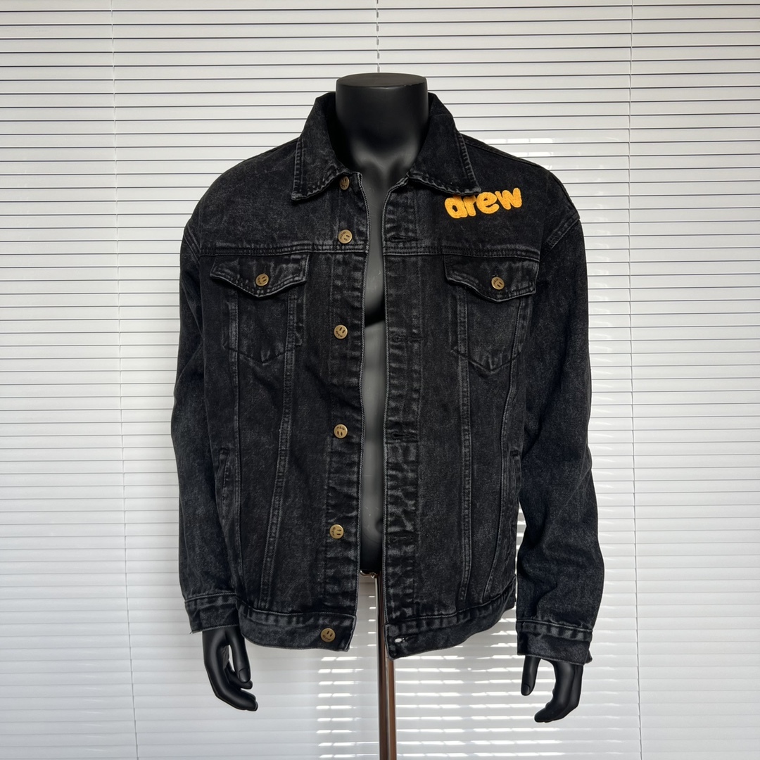 Drew House笑臉系列Chenille Mascot Patch Trucker Jacket笑臉圖案牛仔外套