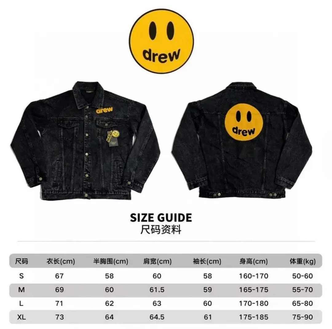Drew House笑臉系列Chenille Mascot Patch Trucker Jacket笑臉圖案牛仔外套