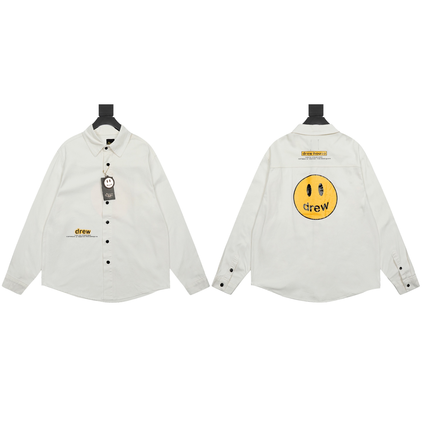 Drew House 賈斯丁比伯同款字母笑臉刺繡牛仔襯衫外套