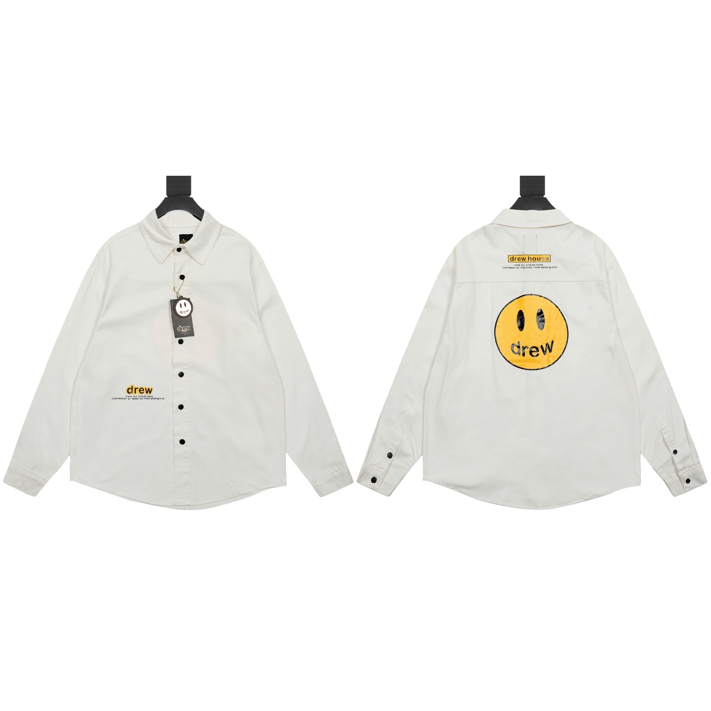 Drew House 賈斯丁比伯同款字母笑臉刺繡牛仔襯衫外套