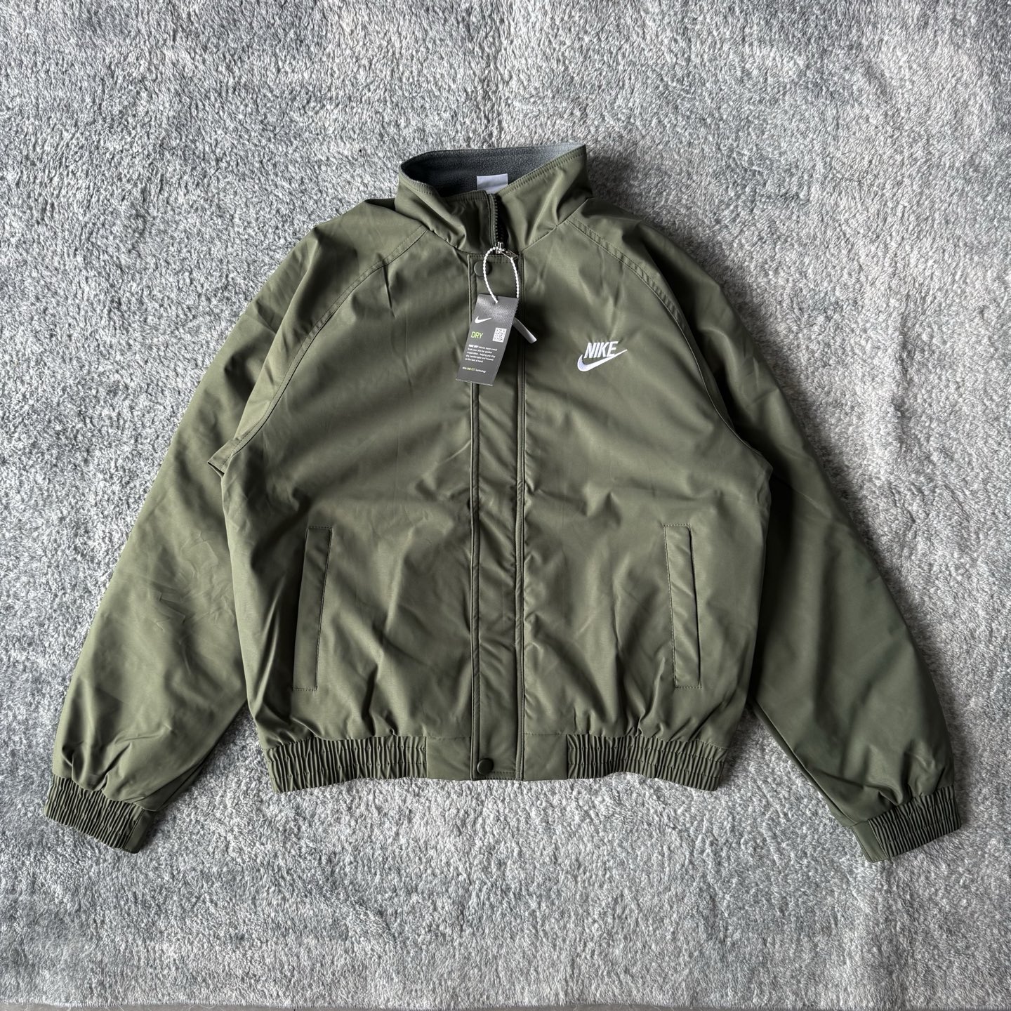 NIKE 耐吉哈靈頓搖粒絨立領夾克寬鬆外套男 24 秋季新款復古立領夾克外套