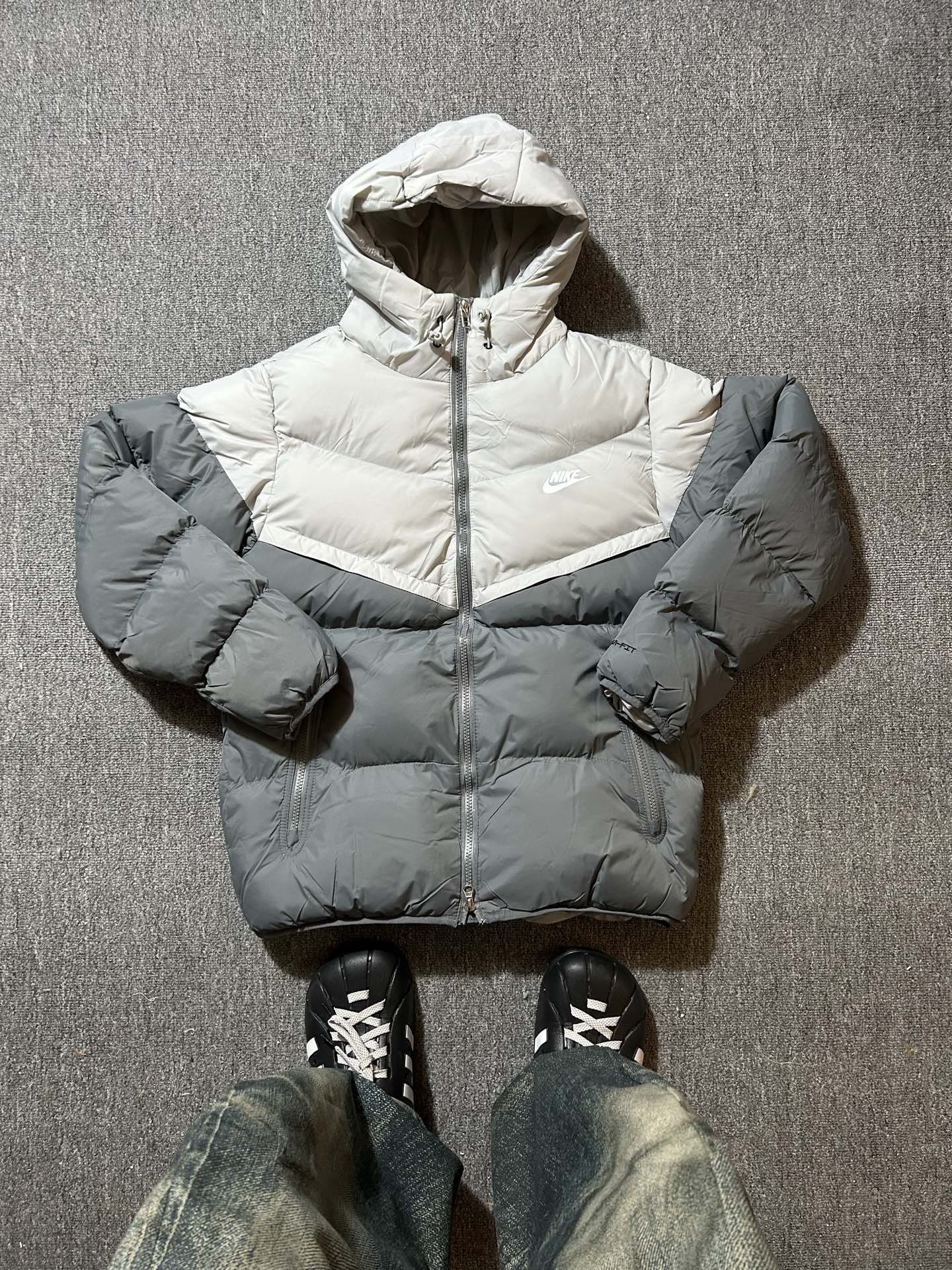  nike純色連帽羽絨棉服