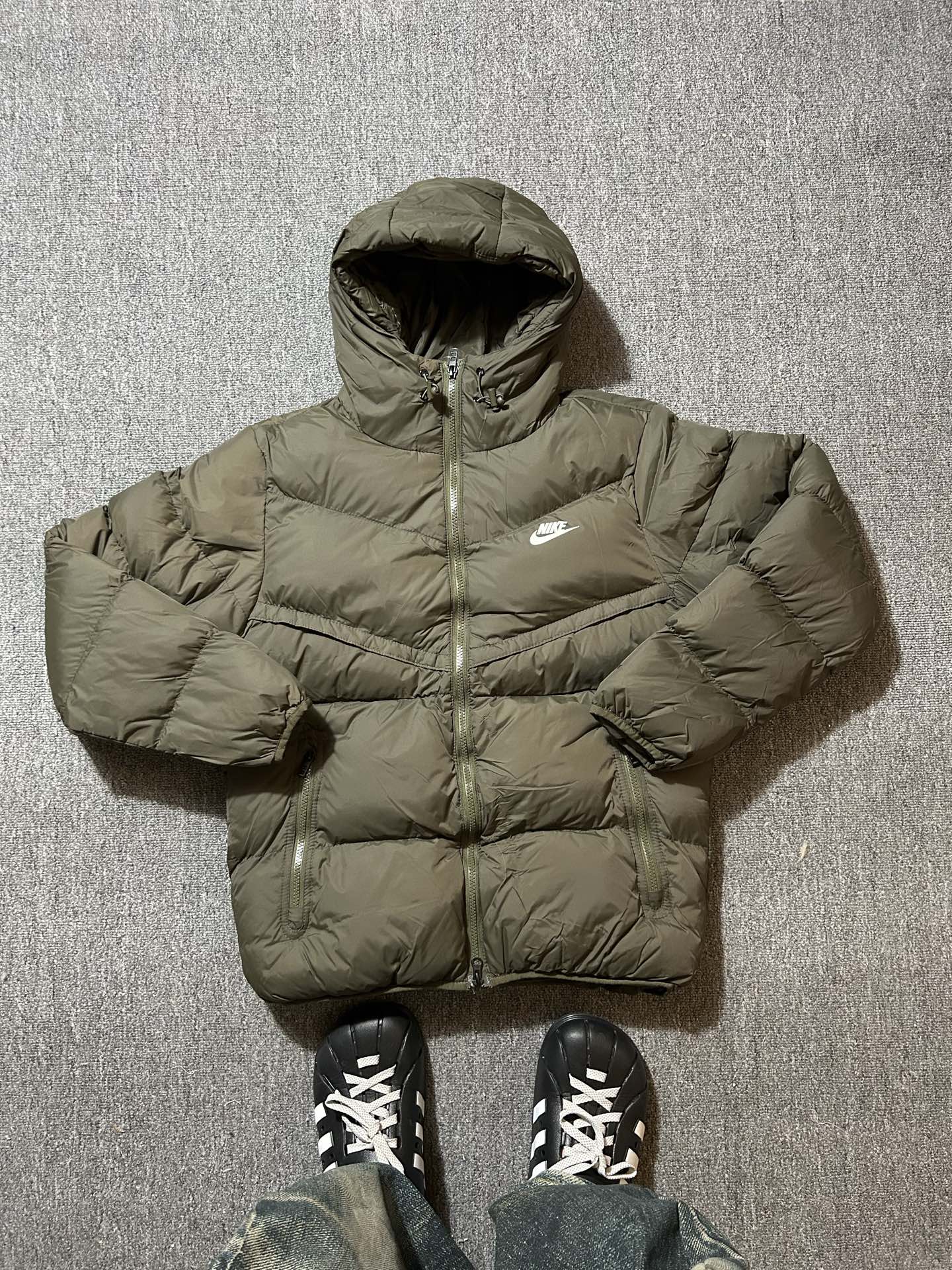  nike純色連帽羽絨棉服