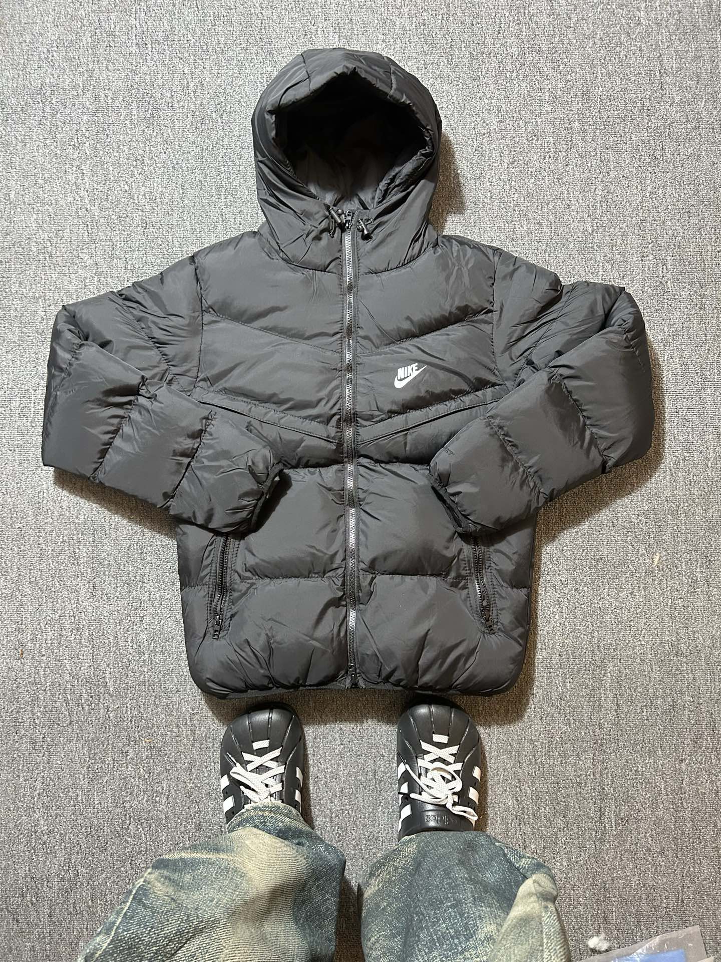  nike純色連帽羽絨棉服