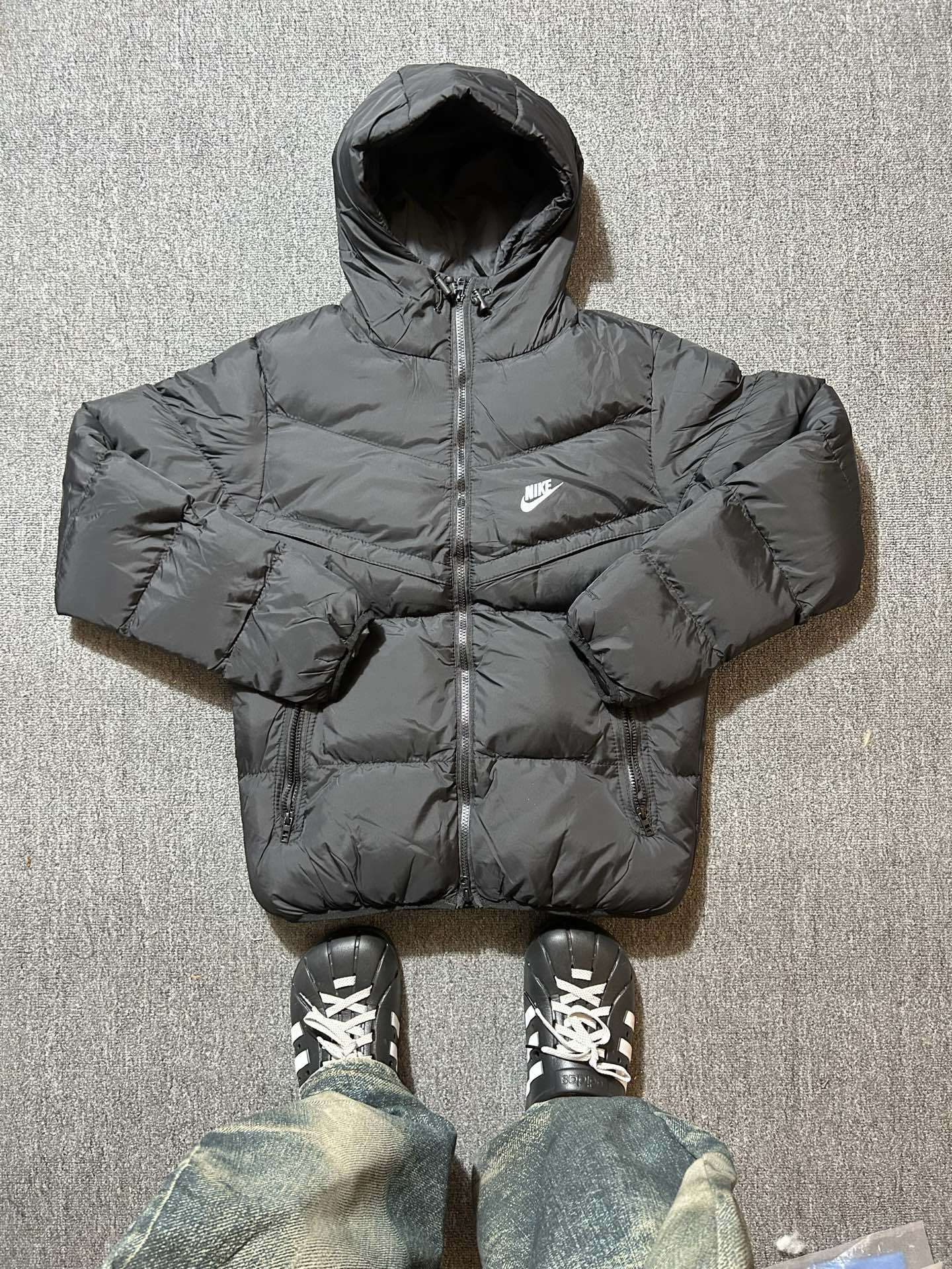  nike純色連帽羽絨棉服