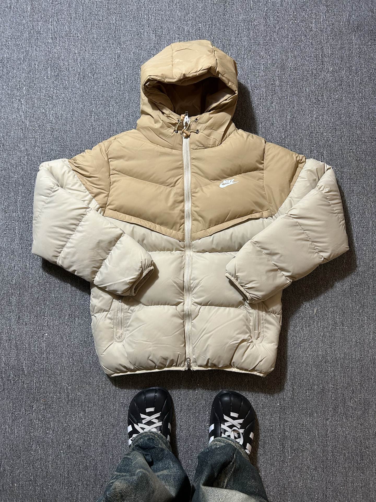  nike純色連帽羽絨棉服