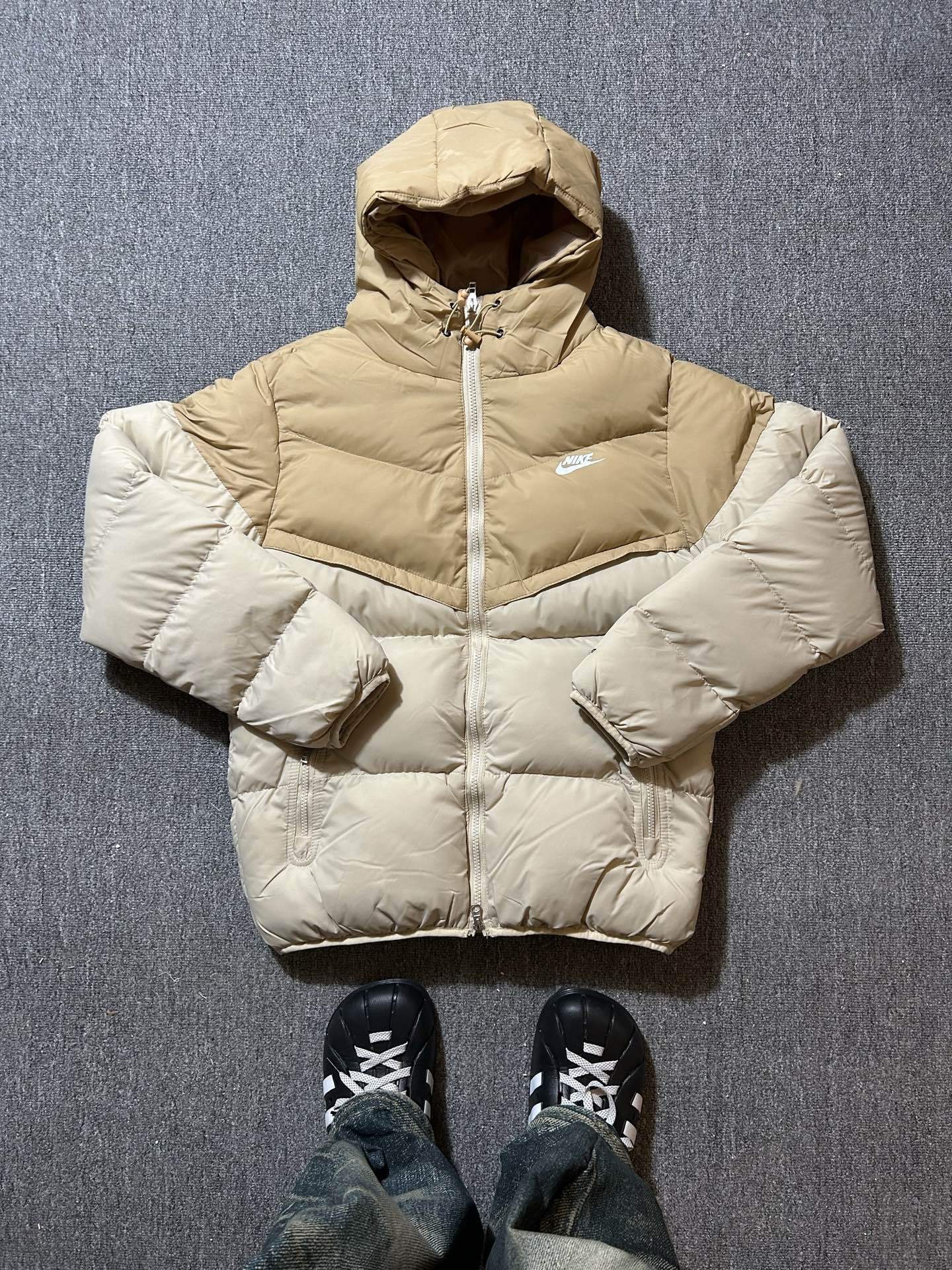  nike純色連帽羽絨棉服